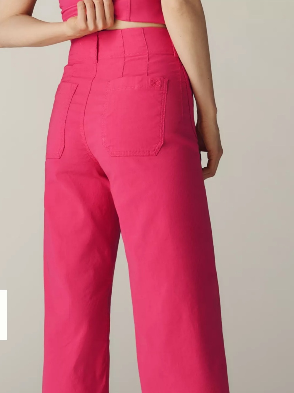 Anthropologie Maeve Pink Wide Leg Pants - Picture 2 of 6